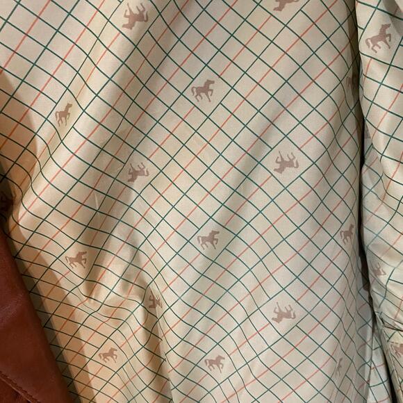 Vintage Sears Clipper Mist Brown Leather Blazer 42S Equestrian Lined western - Picture 2 of 12